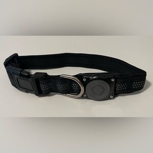 Padded Black reflective AirTag collar